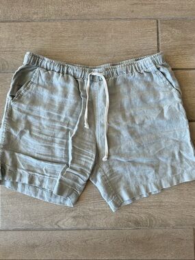 Alex Crane Bo Linen Shorts Size: L